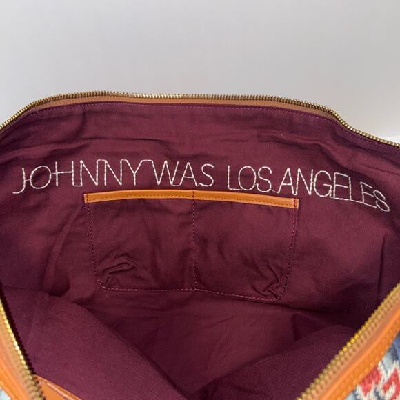 JOHNNY WAS Austin Embroidered Cloth Cotton Large Overnight Tote Weekender Bag - Picture 8 of 15